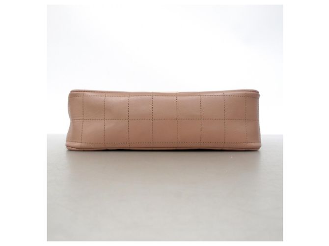 Borsa a tracolla Chanel in agnello rosa beige - vista 3