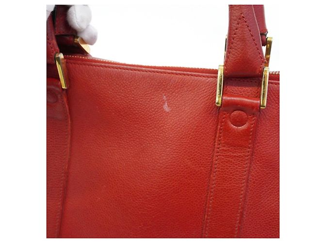 Borsa Chanel in pelle di vitello martellata rossa Rosso - vista 10