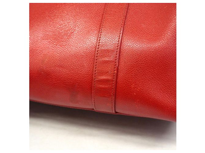 Borsa Chanel in pelle di vitello martellata rossa Rosso - vista 11