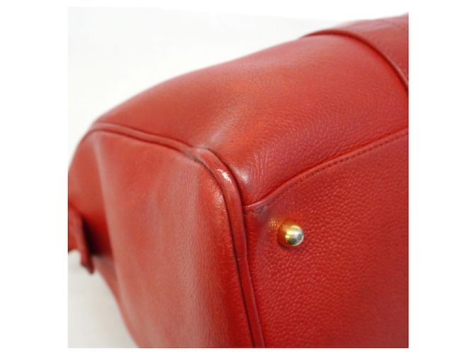 Borsa Chanel in pelle di vitello martellata rossa Rosso - vista 13