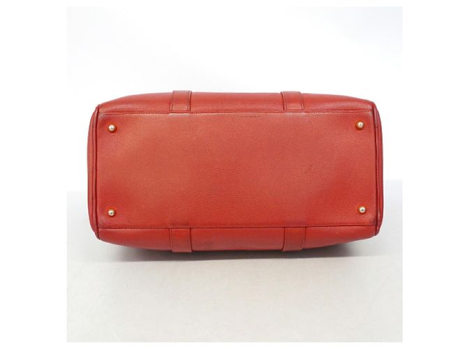 Borsa Chanel in pelle di vitello martellata rossa Rosso - vista 3