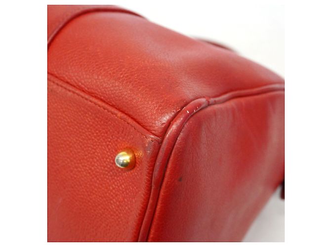 Borsa Chanel in pelle di vitello martellata rossa Rosso - vista 6