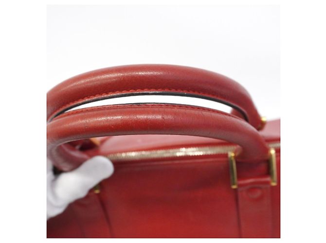 Borsa Chanel in pelle di vitello martellata rossa Rosso - vista 7