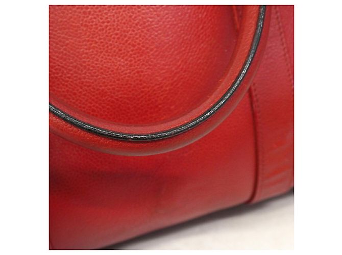 Borsa Chanel in pelle di vitello martellata rossa Rosso - vista 8