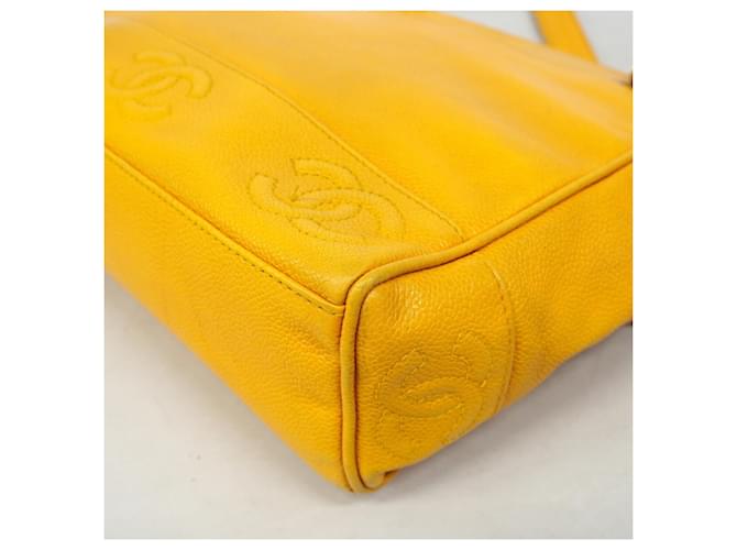 Borsa a Spalla Chanel Triple Coco Giallo - vista 6