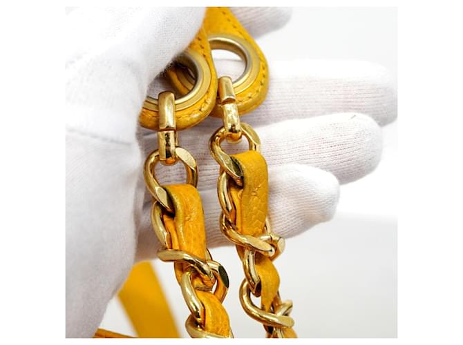 Borsa a Spalla Chanel Triple Coco Giallo - vista 8