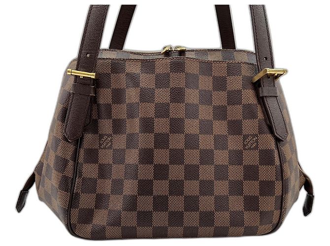 Borsa a Spalla Louis Vuitton Belem MM Marrone - vista 2