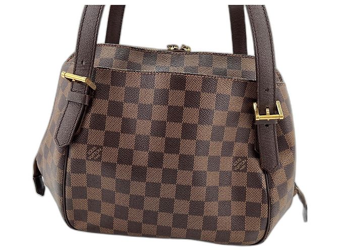 Borsa a Spalla Louis Vuitton Belem MM Marrone - vista 3