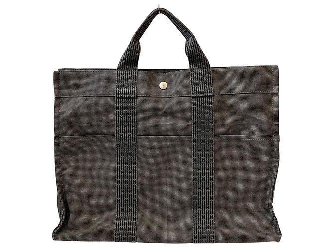 Hermès Hermes Herline MM Canvas Tote Bag Schwarz - Ansicht 2