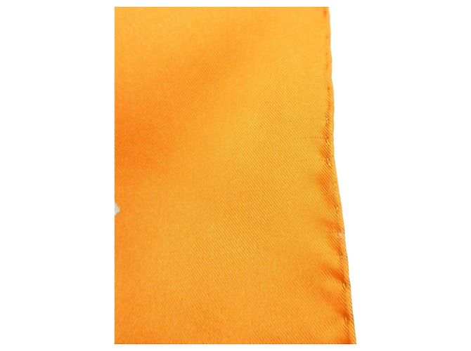 Hermès Sciarpa di seta Hermes Carre 90 Nuba Mountain Animal Print in Arancione - vista 11
