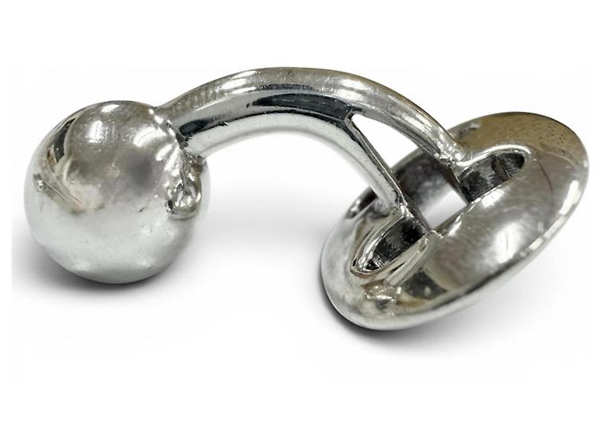 Hermès Hermes 925 H-Logo Hallmark Cufflinks Silvery - view 4