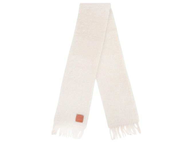 Echarpe de lã e mohair marfim Loewe Cru - vista 3