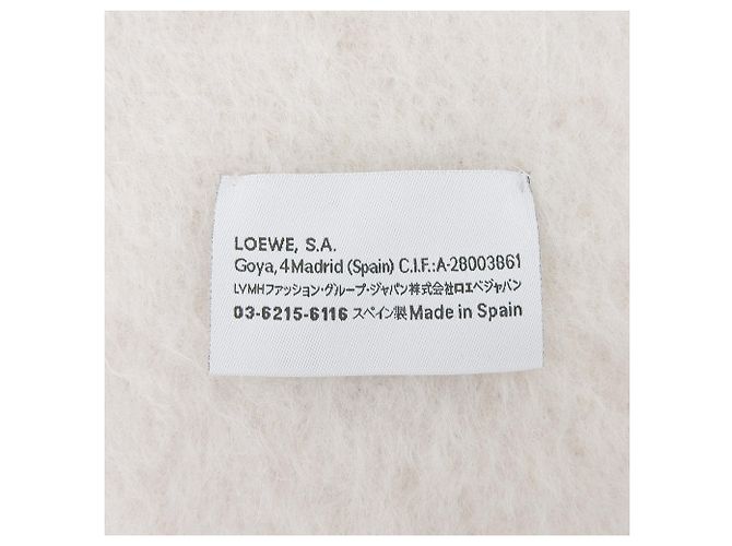 Echarpe de lã e mohair marfim Loewe Cru - vista 7