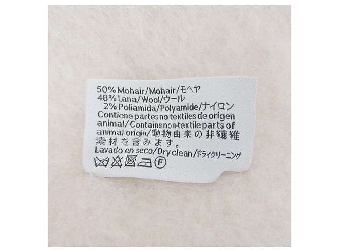 Echarpe de lã e mohair marfim Loewe Cru - vista 8