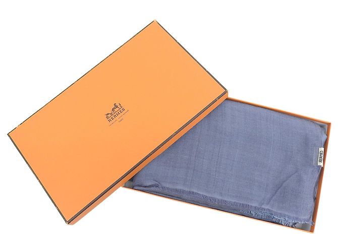 Hermès Stola in cashmere e seta Hermes Margiela Era Blu - vista 2