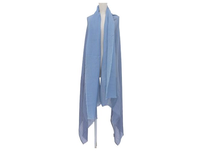 Hermès Stola in cashmere e seta Hermes Margiela Era Blu - vista 3
