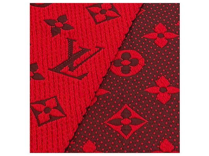 Louis Vuitton Ruby Wool Silk Blend Stole Red - view 5