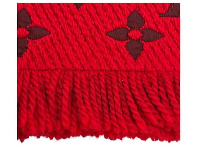 Louis Vuitton Ruby Wool Silk Blend Stole Red - view 6