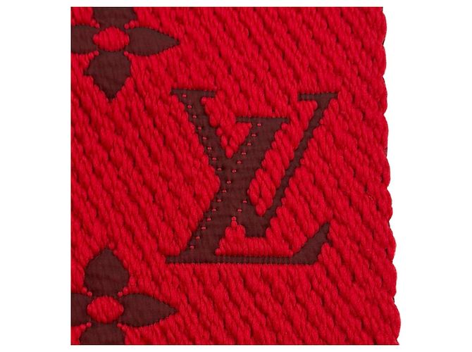 Louis Vuitton Ruby Wool Silk Blend Stole Red - view 7