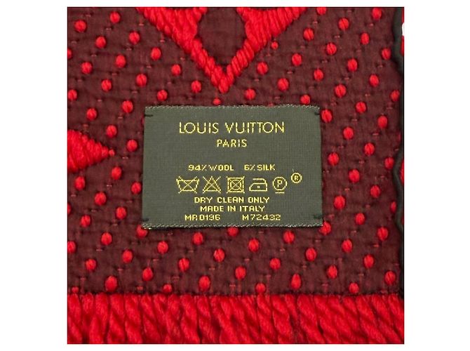 Louis Vuitton Ruby Wool Silk Blend Stole Red - view 8