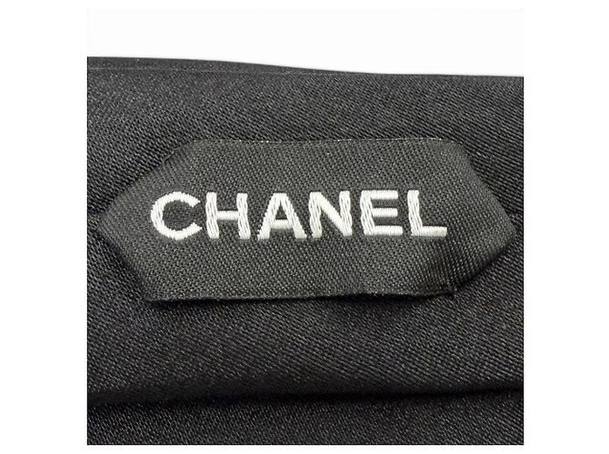 Choker in seta Chanel con design Coco Mark Nero - vista 8