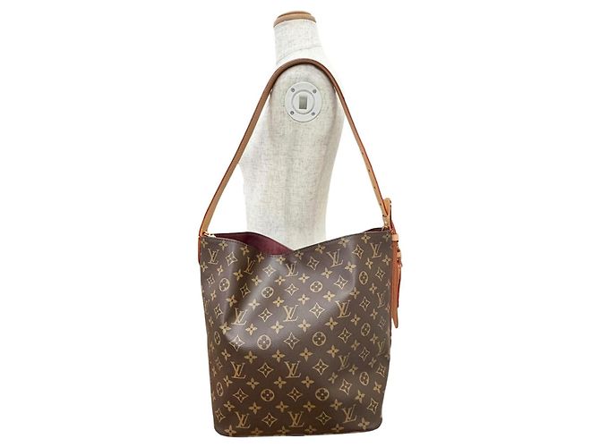 Borsa bucket in tela Monogram Louis Vuitton Marrone - vista 3