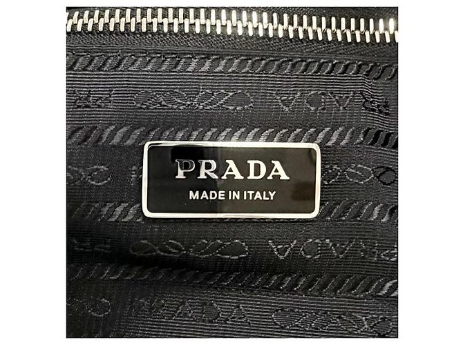 Borsa Tote Terry 1BG130 Prada Nero Bianco - vista 10