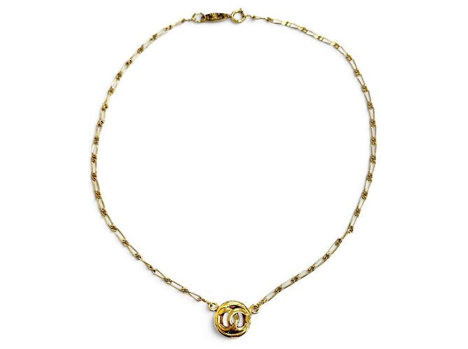 Collana Chanel Vintage Circle Coco Mark D'oro - vista 3