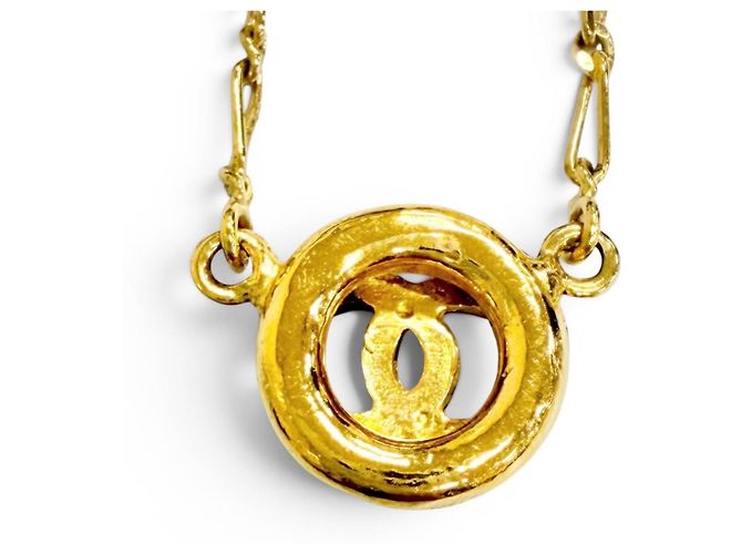 Collana Chanel Vintage Circle Coco Mark D'oro - vista 4