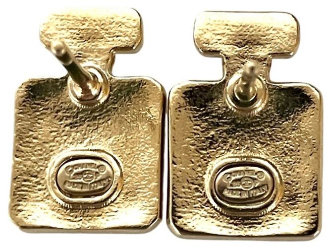 Orecchini a lobo motivo boccetta di profumo Chanel L25P Bianco D'oro - vista 3