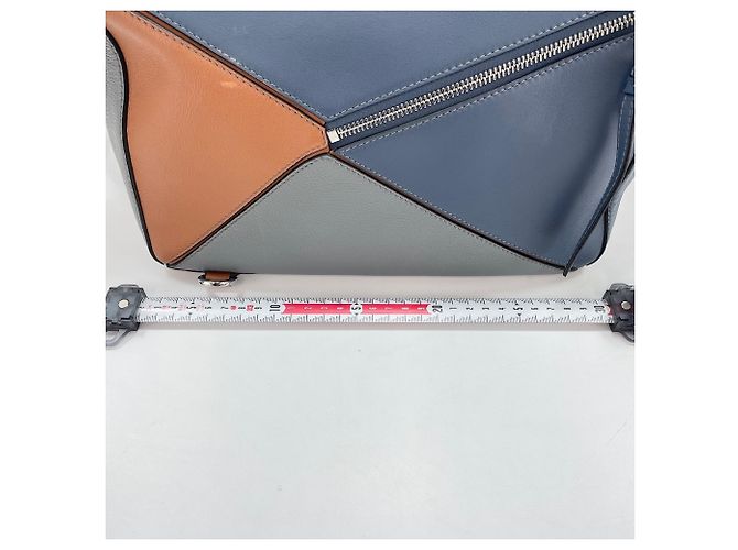 Borsa Loewe Puzzle Medium 2-Way in pelle blu - vista 4