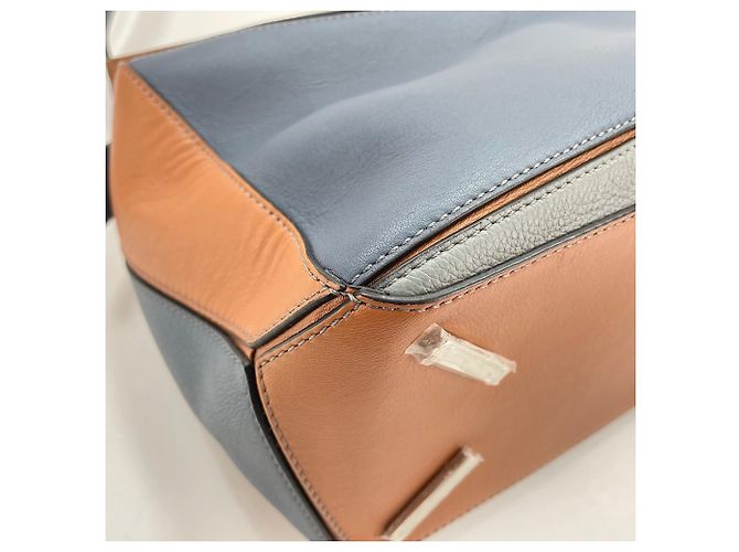 Borsa Loewe Puzzle Medium 2-Way in pelle blu - vista 8