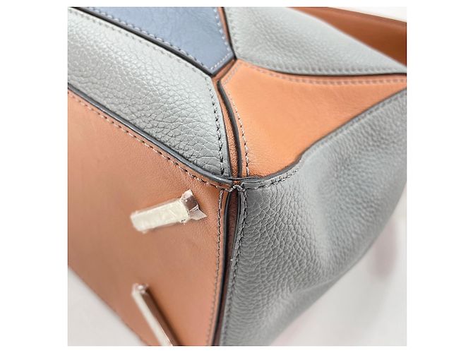 Borsa Loewe Puzzle Medium 2-Way in pelle blu - vista 9