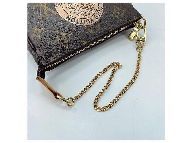 Borsa Louis Vuitton Mini Pochette Accessoires Marrone - vista 10