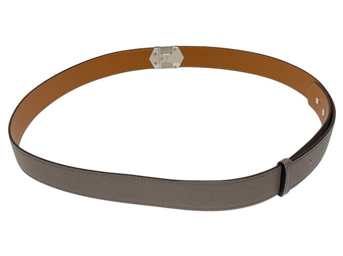 Hermès Hermes Super H Veau Epsom Leather Belt Brown - view 3
