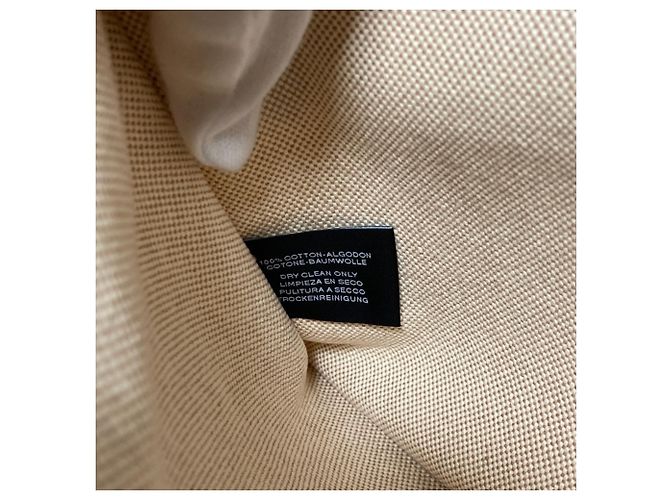Hermès Pochette piatta in tela Hermes New Yachting GM Beige - vista 8