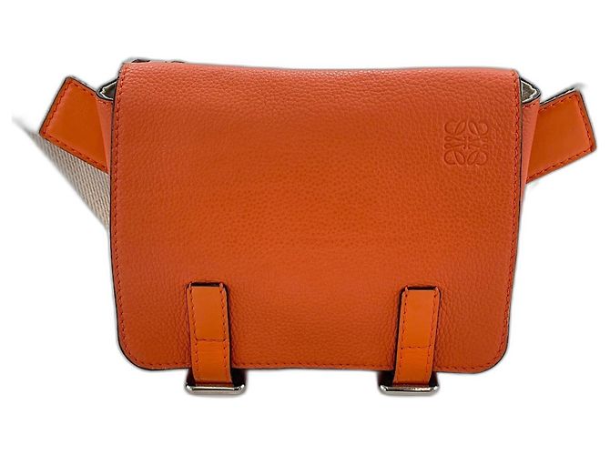Marsupio militare Loewe in pelle arancione - vista 2