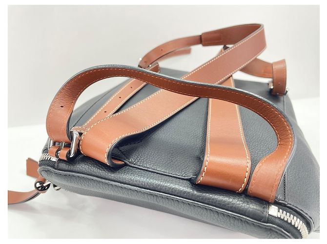 Zaino Loewe Goya in pelle nera Nero - vista 11
