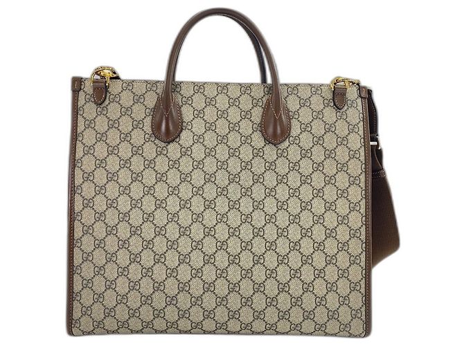 Borsa 2-Way Gucci GG Supreme Marrone - vista 2