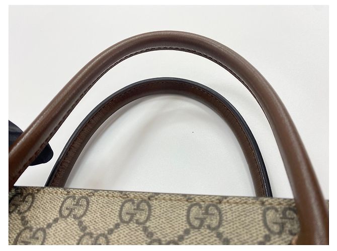 Borsa 2-Way Gucci GG Supreme Marrone - vista 9