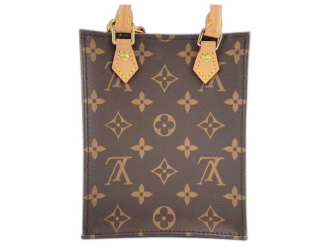 Borsa Louis Vuitton Petite Sac Plat Marrone - vista 3