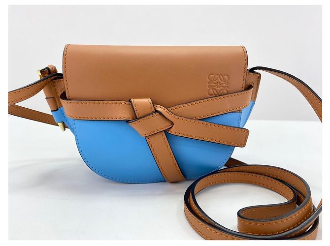 Borsa Loewe Mini Gate in pelle marrone - vista 11