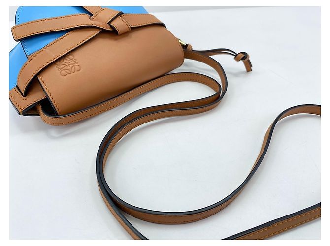 Borsa Loewe Mini Gate in pelle marrone - vista 8