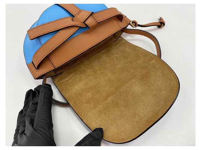 Borsa Loewe Mini Gate in pelle marrone - vista 9