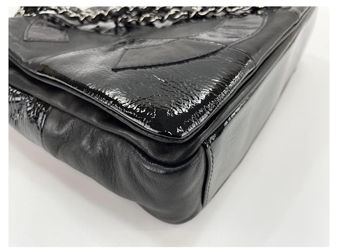 Borsa a Spalla Chanel Lambskin Patchwork Coco Mark Nero - vista 6