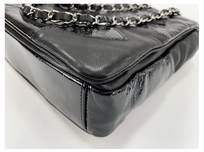 Borsa a Spalla Chanel Lambskin Patchwork Coco Mark Nero - vista 7