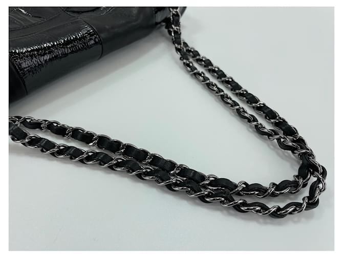 Borsa a Spalla Chanel Lambskin Patchwork Coco Mark Nero - vista 9
