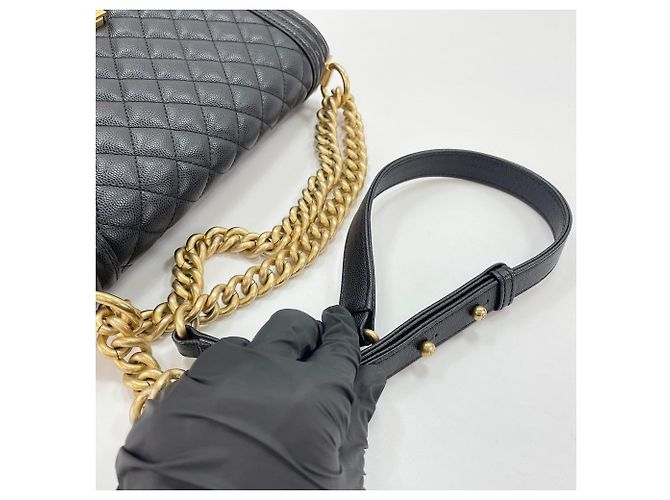 Borsa a Spalla Chanel Boy Medium Nero - vista 10