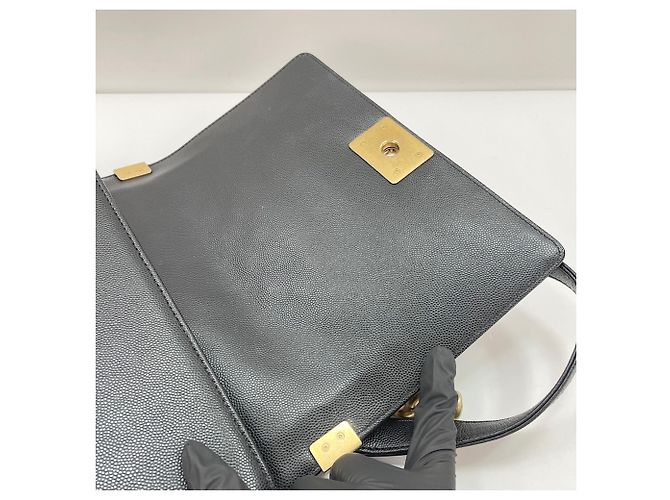 Borsa a Spalla Chanel Boy Medium Nero - vista 9