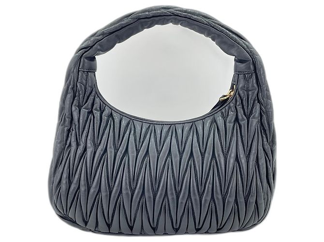 Borsa Miu Miu Miu Wonder Matelassé Nero - vista 3